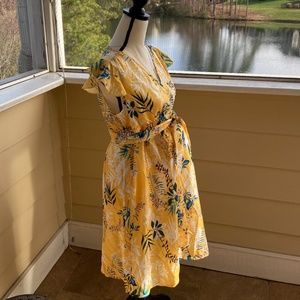 Patpat Maternity Sassy Floral Short Sleeve Dress